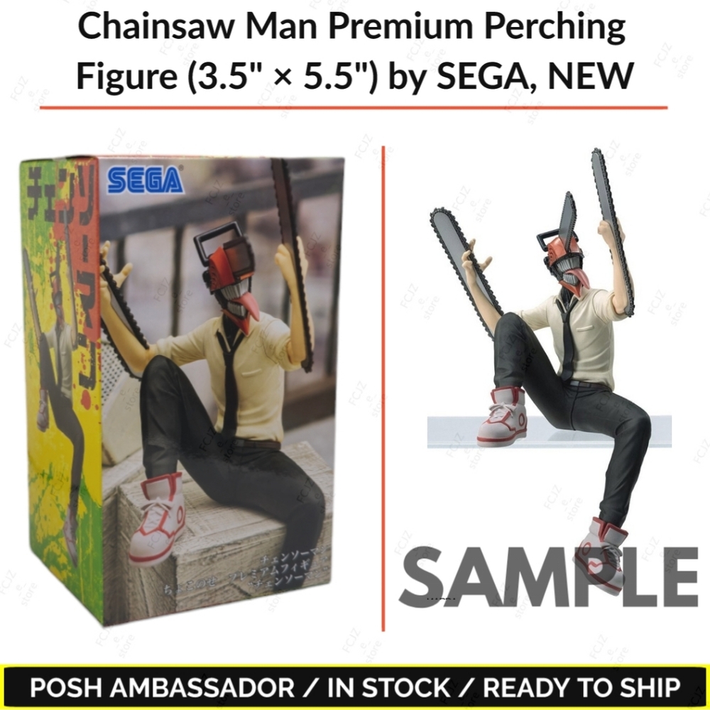 Chainsaw Man Premium Perching 3.5" × 5.5" Figure by SEGA, NEW